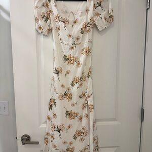Gianni Bini White Floral Maxi Dress